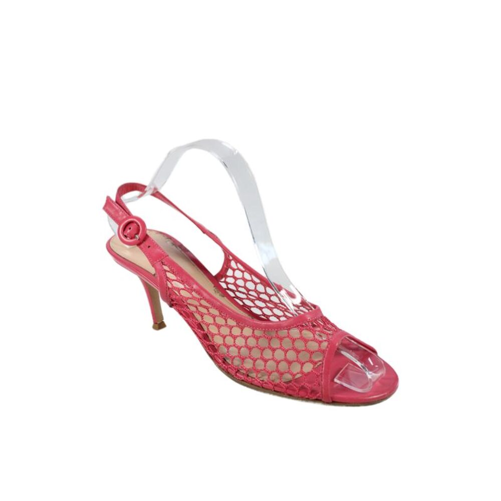 Gianvito Rossi Women's Mesh Open Toe Slingback Sandals Pink Size 39.5